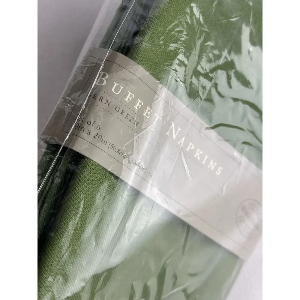 World Market Buffet Napkins Fern Green Set of 6 Brand New